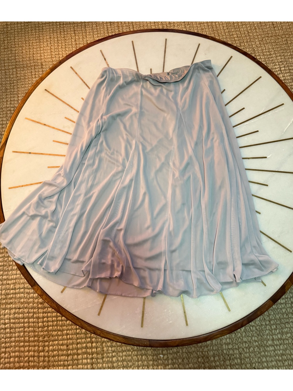 Alex Evenings Dusty Blue Satin-Look Evening Top
